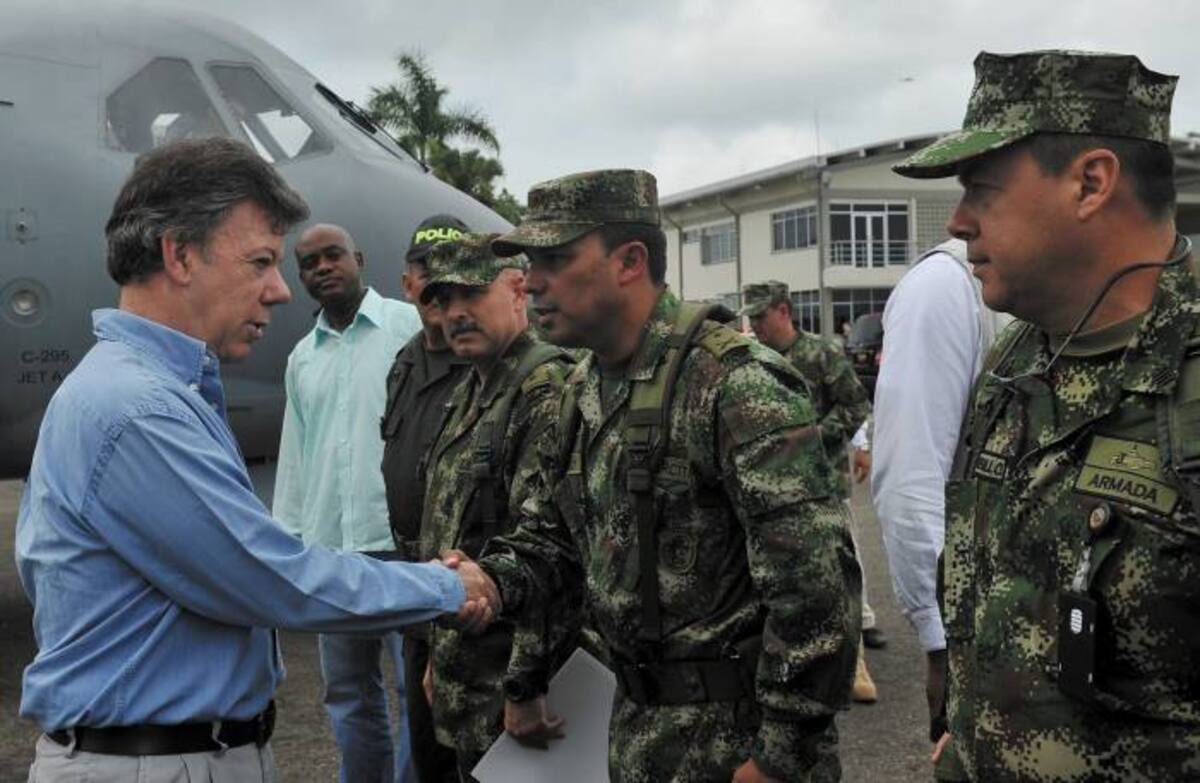 Presidente Juan Manuel Santos durante programa de mitigación en Chocó COLPRENSA