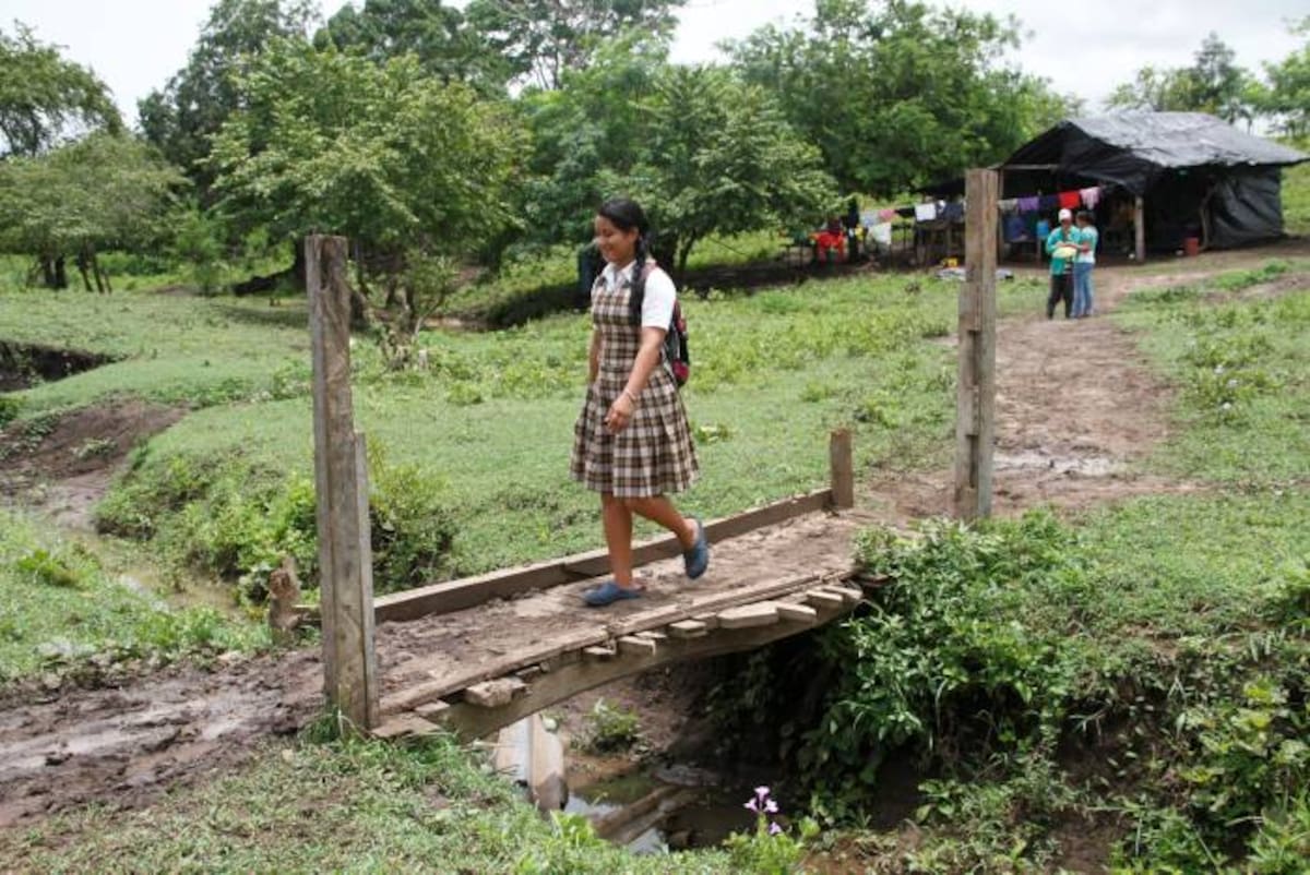 Aproximadamente 50 jóvenes salen todos los días y recorren de tres a cuatro kilómetros desde la finca San Isidro hasta la Institución Educativa San Francisco de Asís en el barrio Membrillal. OSCAR DÍAZ ACOSTA / EL UNIVERSAL