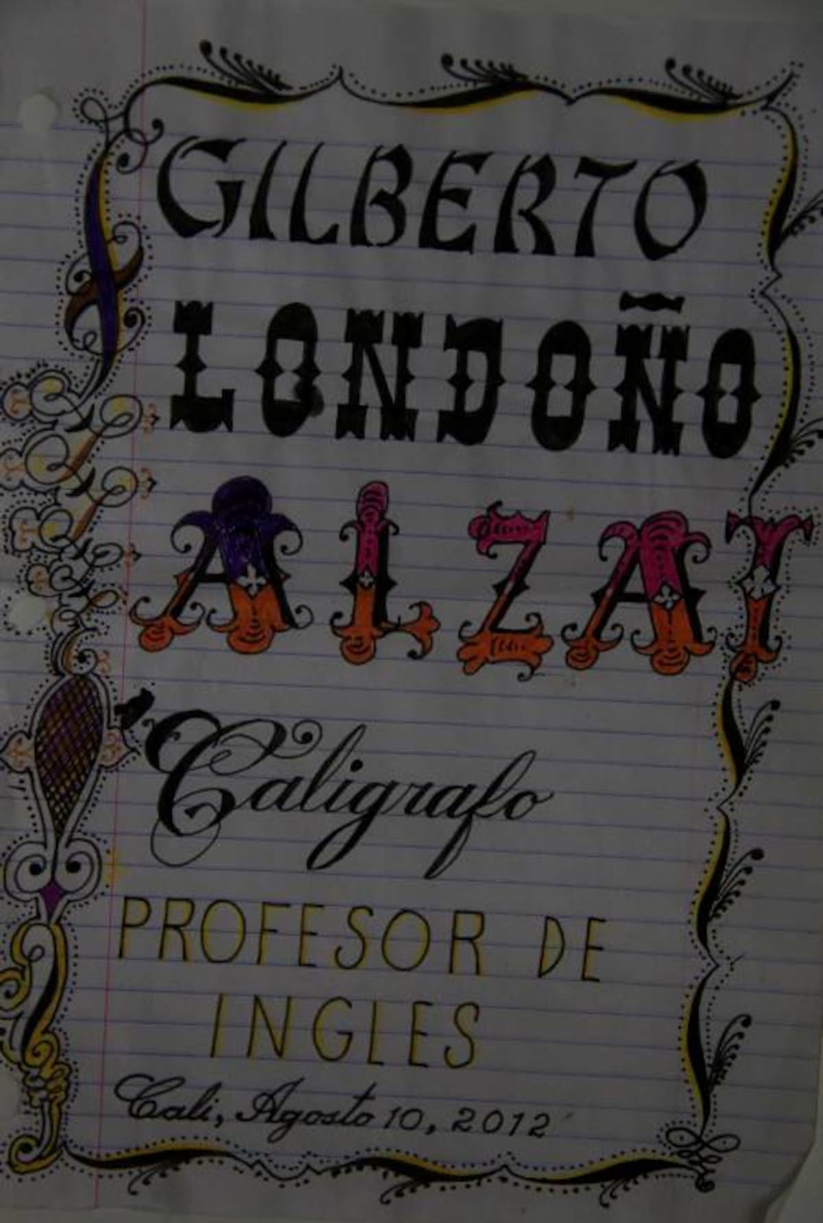 Es capaz de hacer en muy poco tiempo múltiples tipografías. OSCAR DÍAZ – EL UNIVERSAL