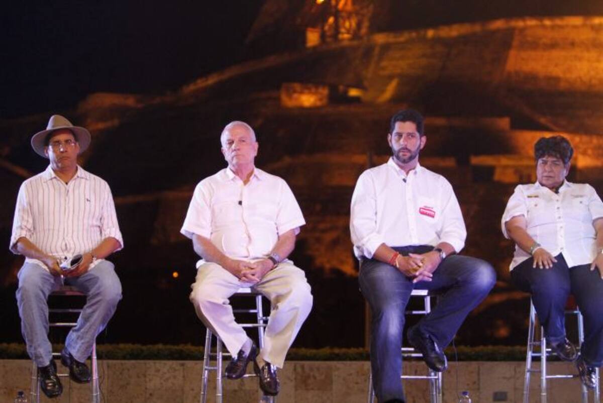 Los cuatro aspirantes participarán por la alcaldía de Cartagena: Wilson Borja Díaz, Miguel Navas Meisel, Dionisio Vélez Trujillo y María del Socorro Bustamante Ibarra. ÓSCAR DÍAZ – EL UNIVERSAL