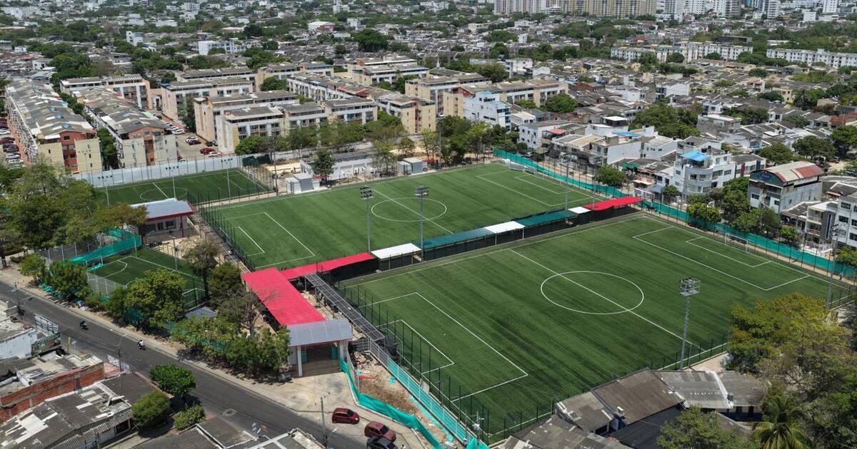 Works on the Temple of Minor Football in Alameda La Victoria, in their final stretch