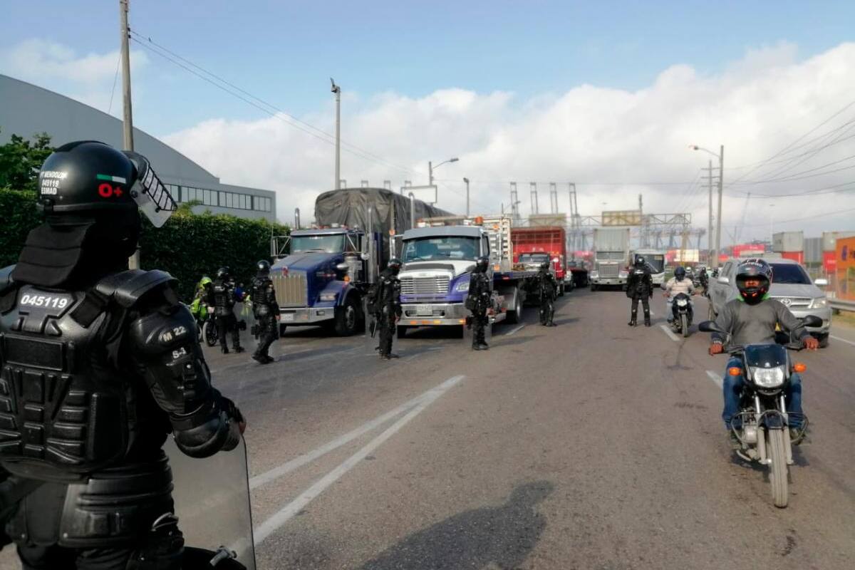 Comienza el paro de transportadores de carga en Cartagena