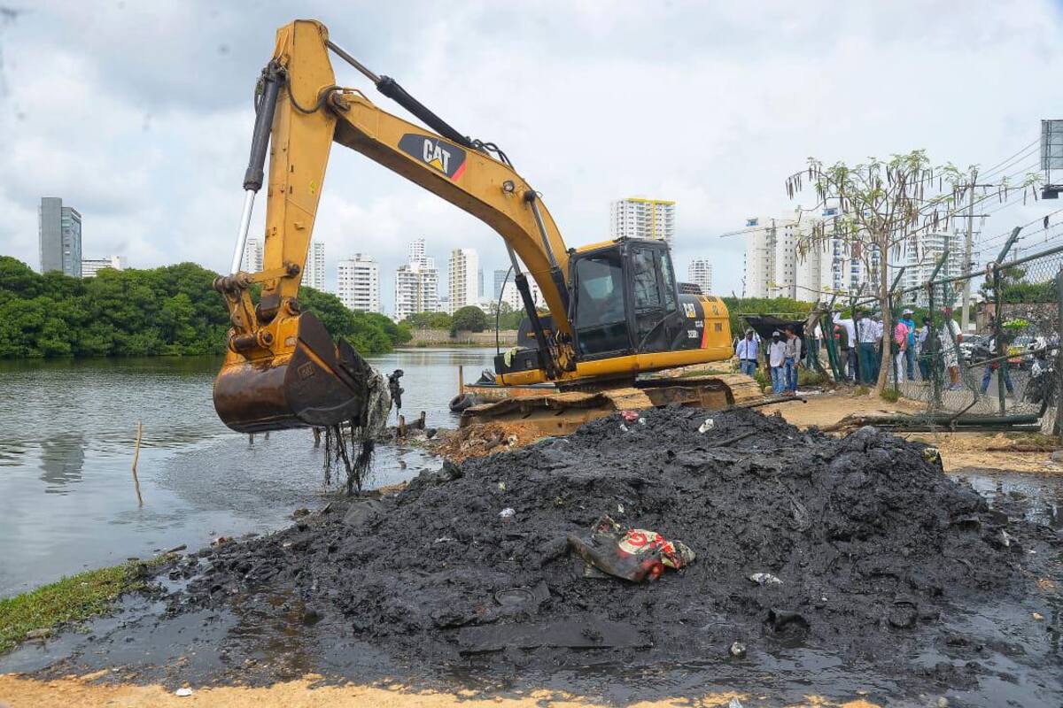 Después de ocho años, realizan mantenimiento en la ciénaga de Las Quintas