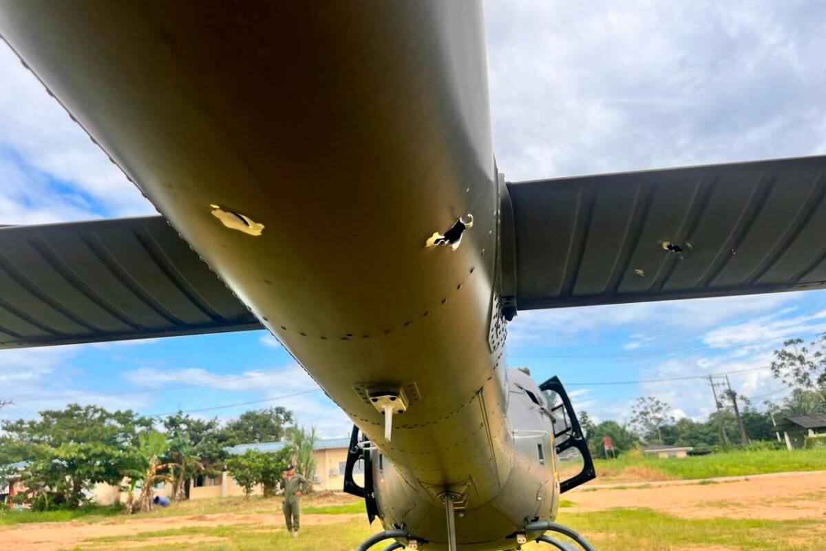 Atacan helicóptero de las Fuerzas Armadas del Ecuador en frontera con Colombia