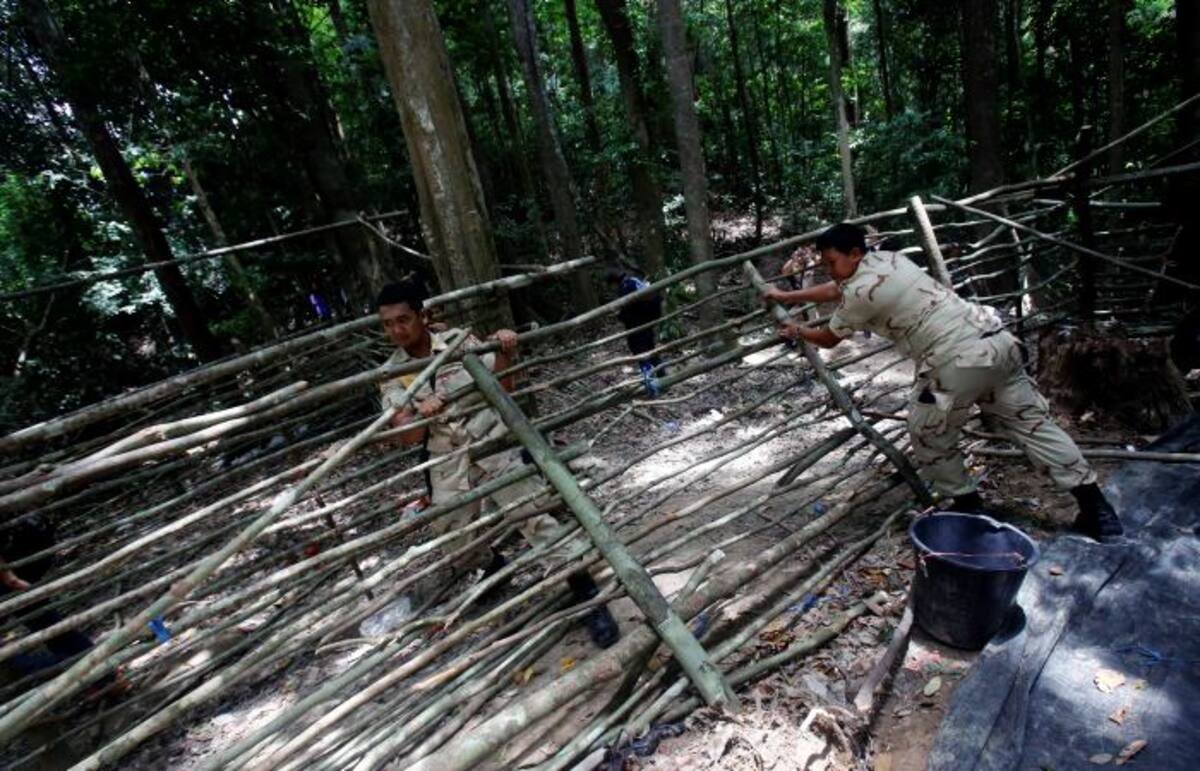 Campamento hallado ayer lunes. AP Sakchai Lalit