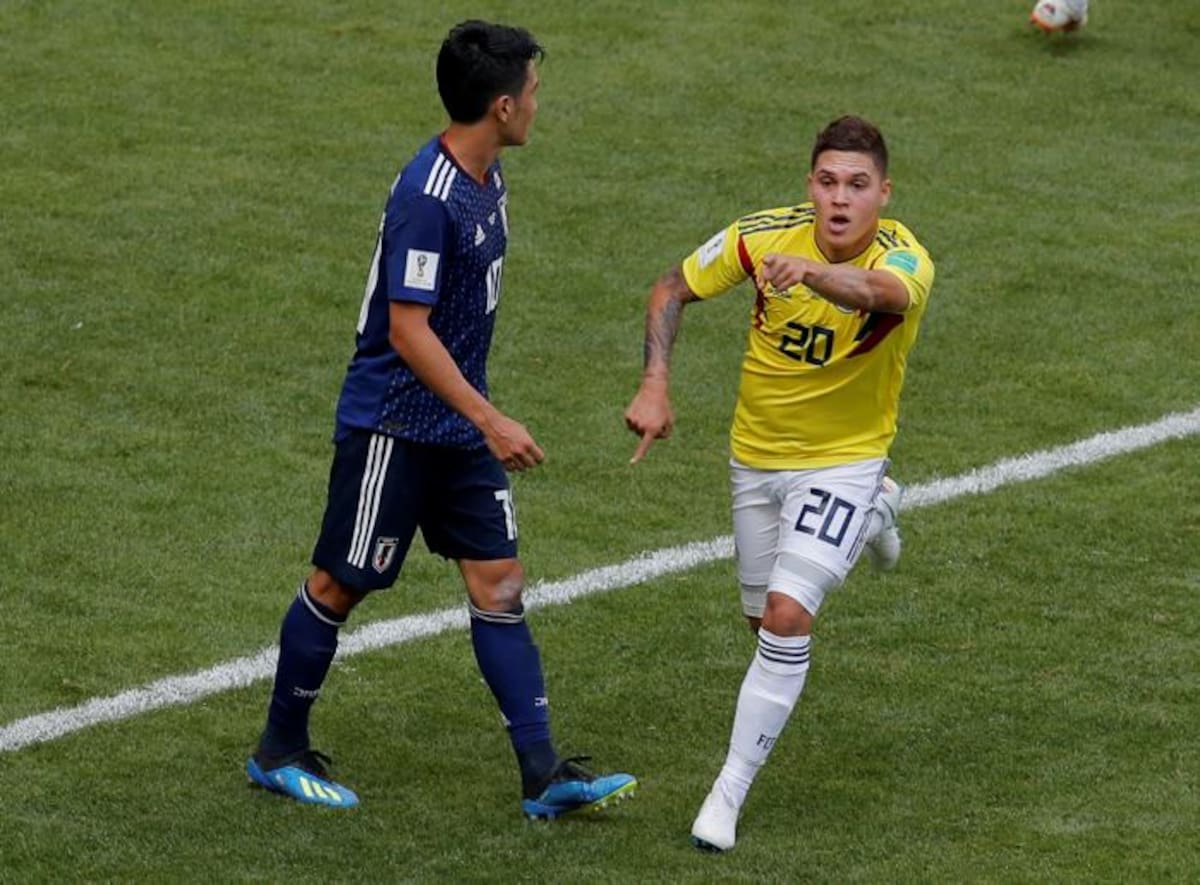 Juan Fernando Quintero celebra su gol ante Japón en Rusia 2018. AP Vadim Ghirda