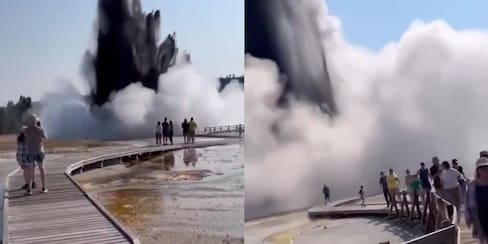 ¡Qué susto! La fuerte explosión hidrotermal en el parque Yellowstone en EE.UU.