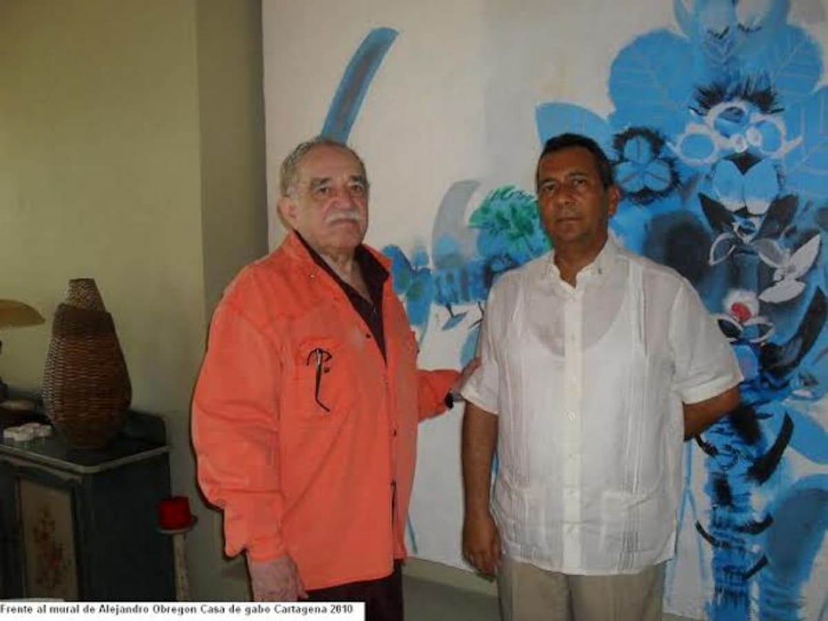 El poeta Miguel Torres en compañía del Nobel de Literatura Gabriel García Márquez. Cortesía