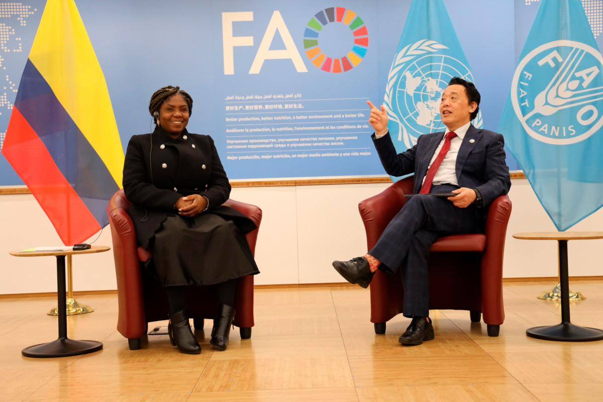 Francia Márquez pidió ayuda a la FAO para combatir el hambre en Colombia