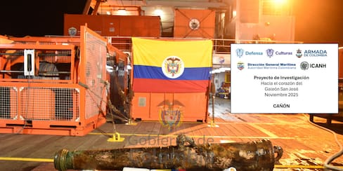 Recuperan piezas del Galeón San José: entre ellas un cañón y monedas de oro