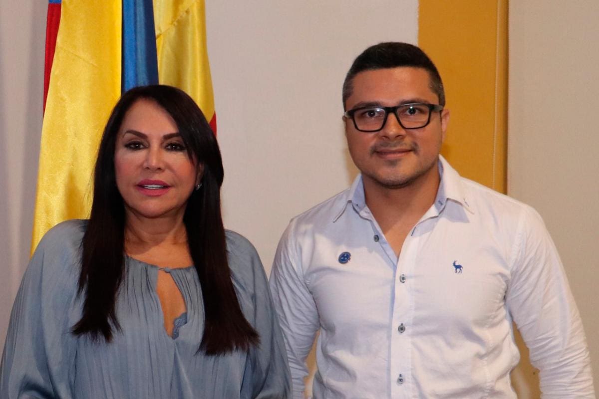 Mayra Cecilia Rodríguez Osorio y Diego Alonso Martínez Ocampo, presidenta y vicepresidente, respectivamente, de la Cámara de Comercio de Cartagena. // CORTESÍA