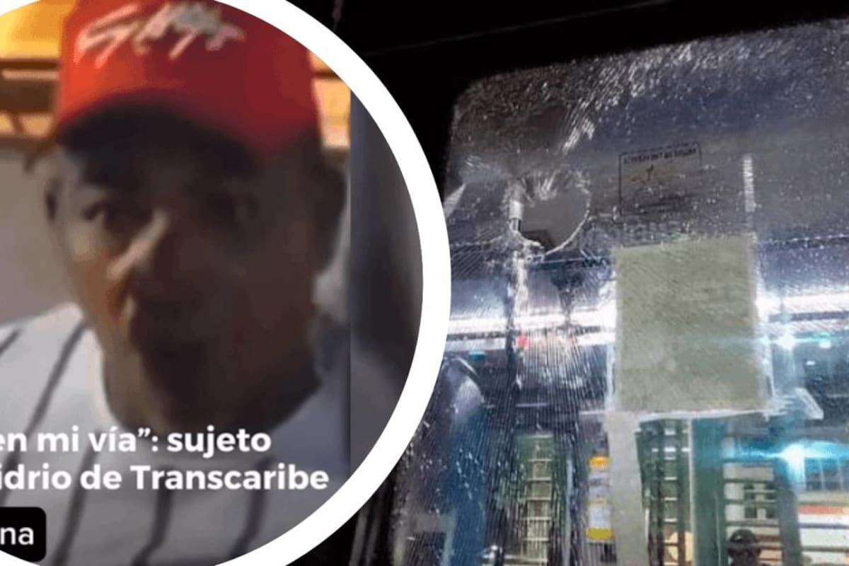 Video: hombre rompe vidrio de un bus de Transcaribe en acto de rabia