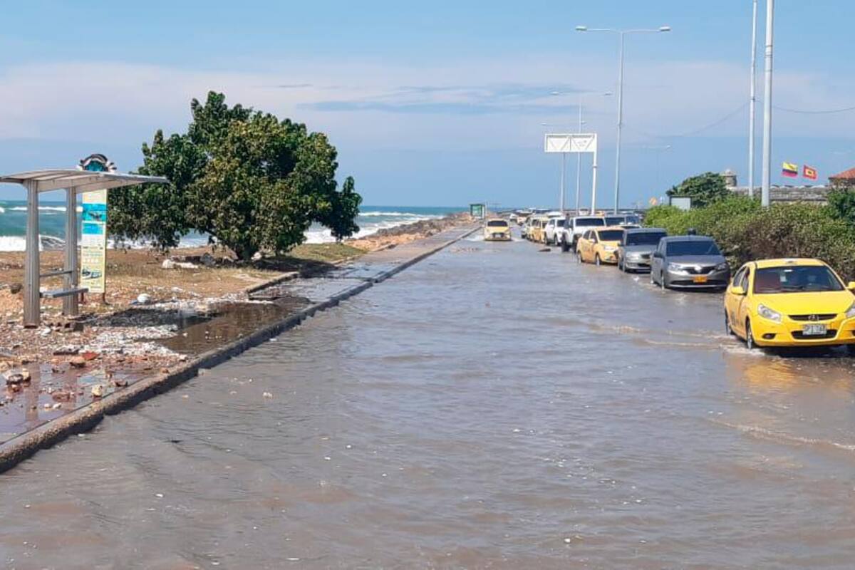 Inundaciones y mar de leva, otros estragos de Iota en Cartagena