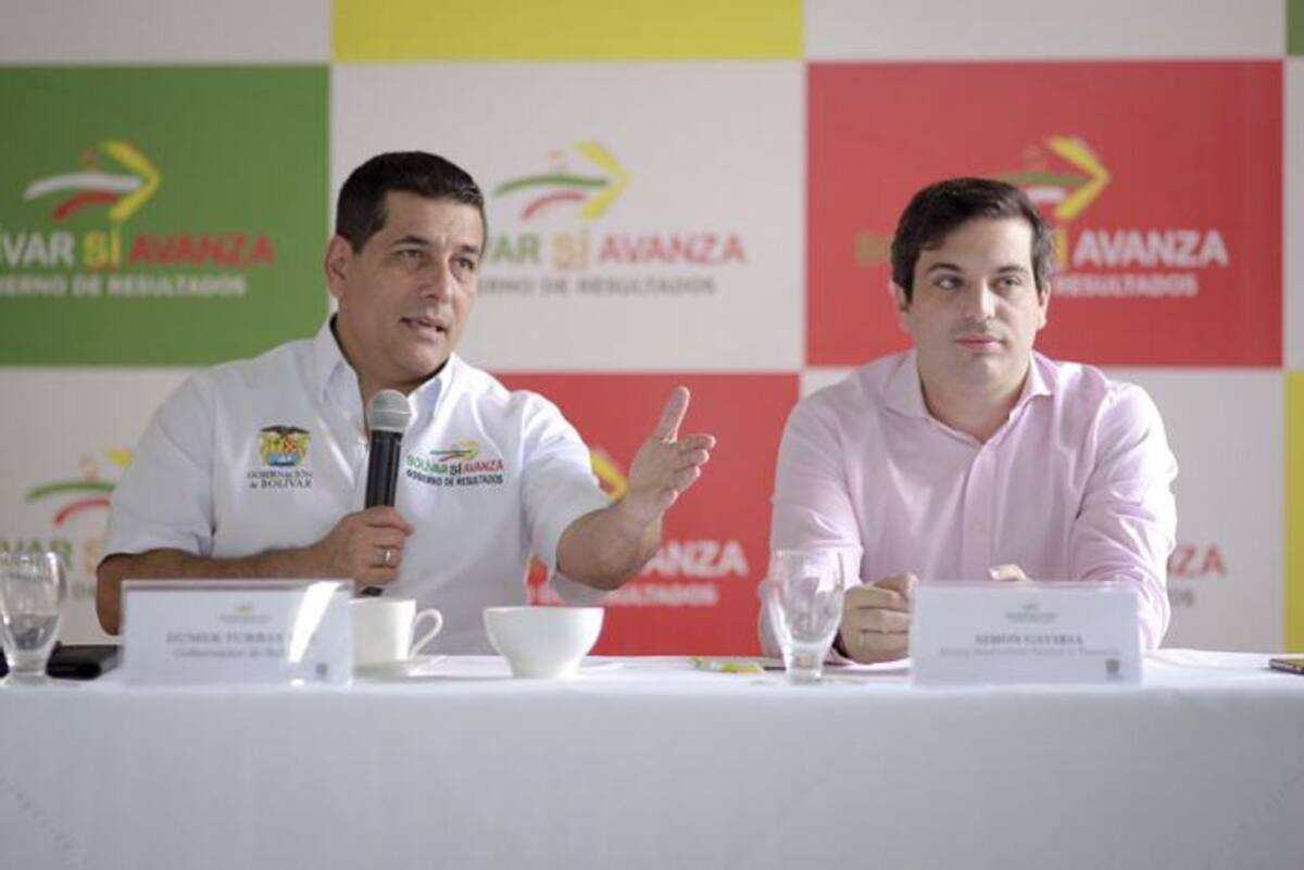 Dumek Turbay, gobernador de Bolívar; y Simón Gaviria, director nacional de Planeación. Cortesía