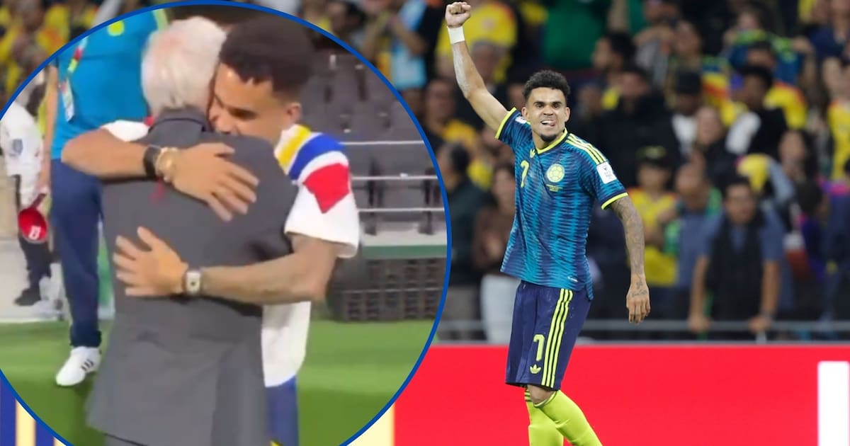 Video: el emotivo abrazo entre Luis Díaz y José Pékerman tras triunfo de Colombia