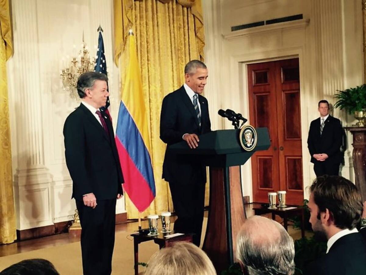 Juan Manuel Santos y Barack Obama, presidentes de Colombia y Estados Unidos respectivamente. COLPRENSA