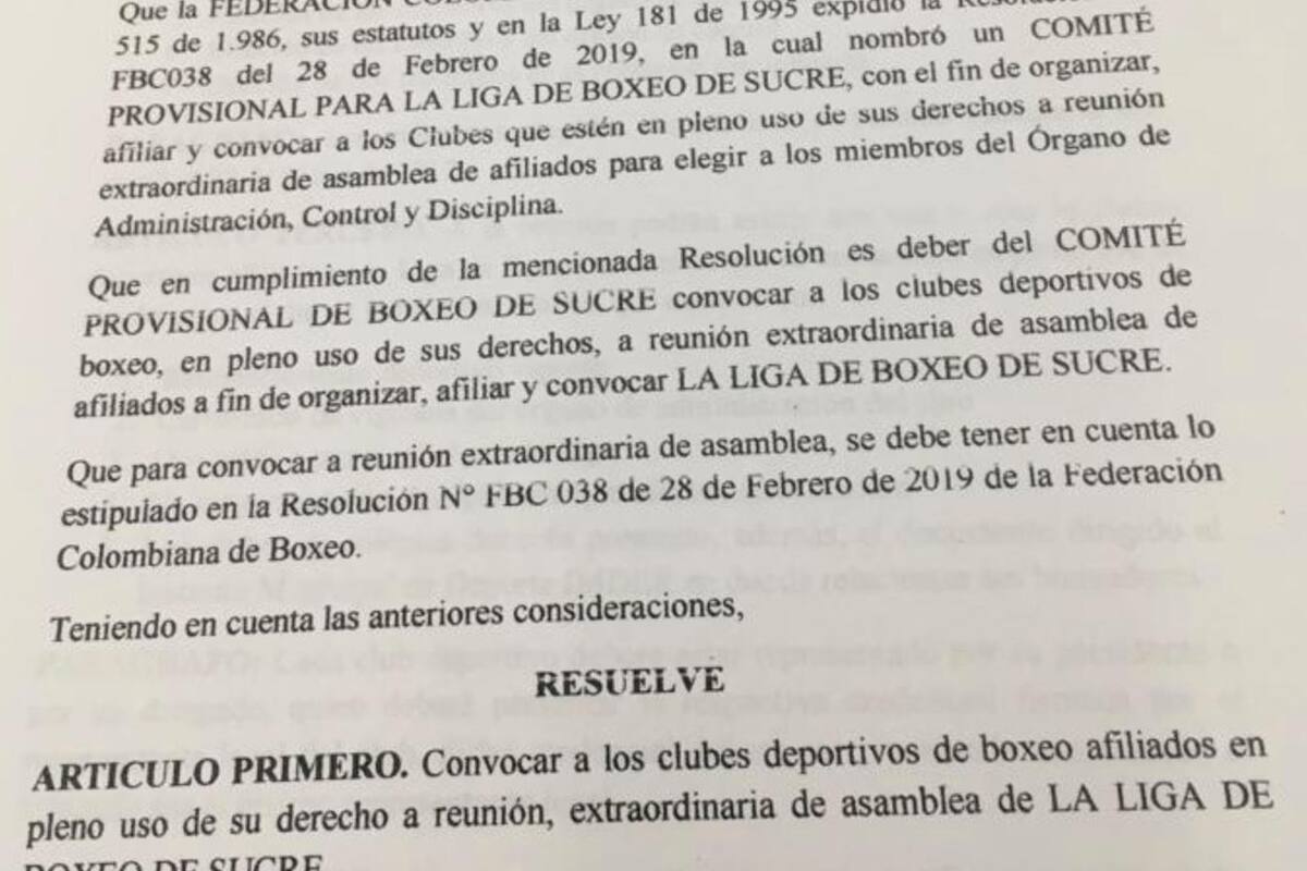 Convocan a clubes de boxeo para conformar liga departamental de Sucre