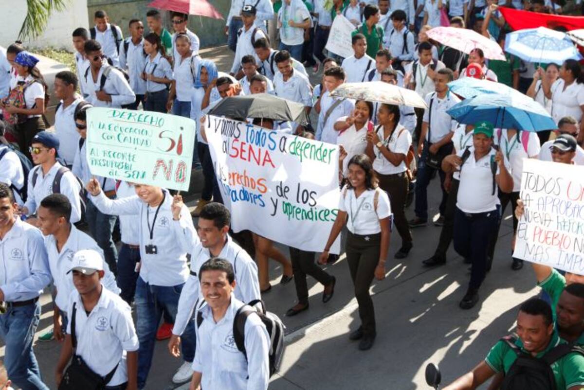 Las alertas sobre un supuesto cierre del Sena en Colombia, lanzadas durante protestas realizadas la semana pasada en Cartagena, fueron desmentidas de tajo por la directora nacional de la entidad. JULIO CASTAÑO BELTRÁN, EL UNIVERSAL