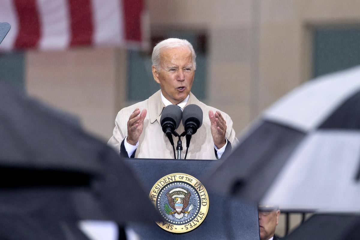 Joe Biden, presidente de Estados Unidos, en su discurso por el 21 aniversario de los ataques del 11 de septiembre. //EFE