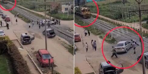 Video: así retiraron un carro de las vías del tren para evitar tragedia