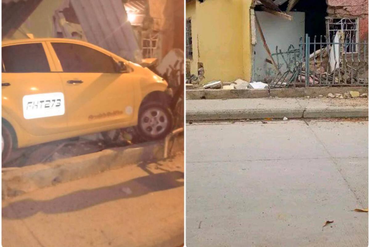 Video: ¿Iba borracho? Chocó contra una casa y dejó el taxi abandonado