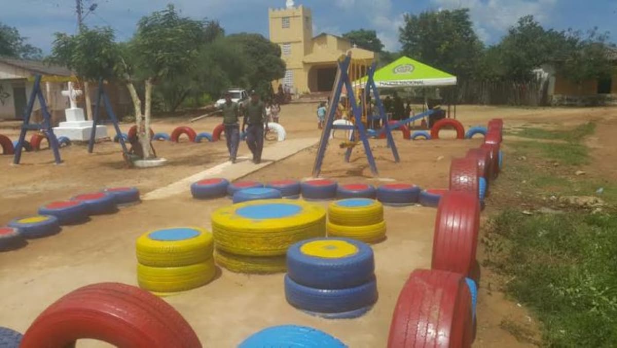 Primer parque infantil en el corregimiento de Ñanguma, en Marialabaja -Bolívar-. CORTESÍA.