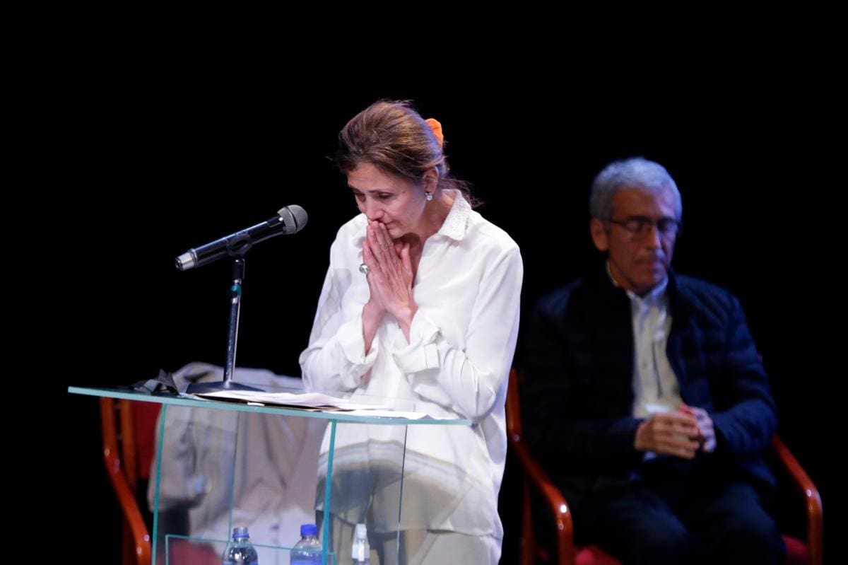 Las palabras más esperadas fueron las de Ingrid Betancourt, quien estuvo cautiva por más de seis años en poder de este grupo guerrillero y por primera vez estuvo cara a cara con sus captores. //COLPRENSA