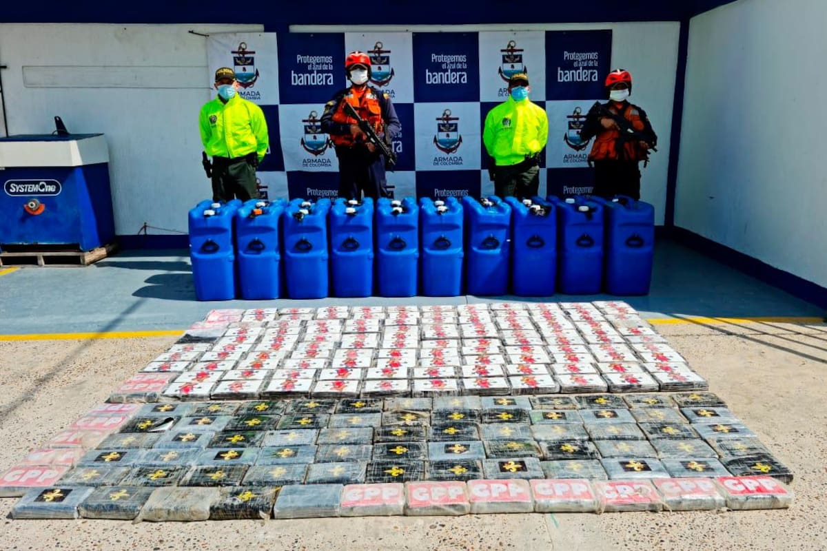Armada decomisó 274 kilos de cocaína en Cartagena