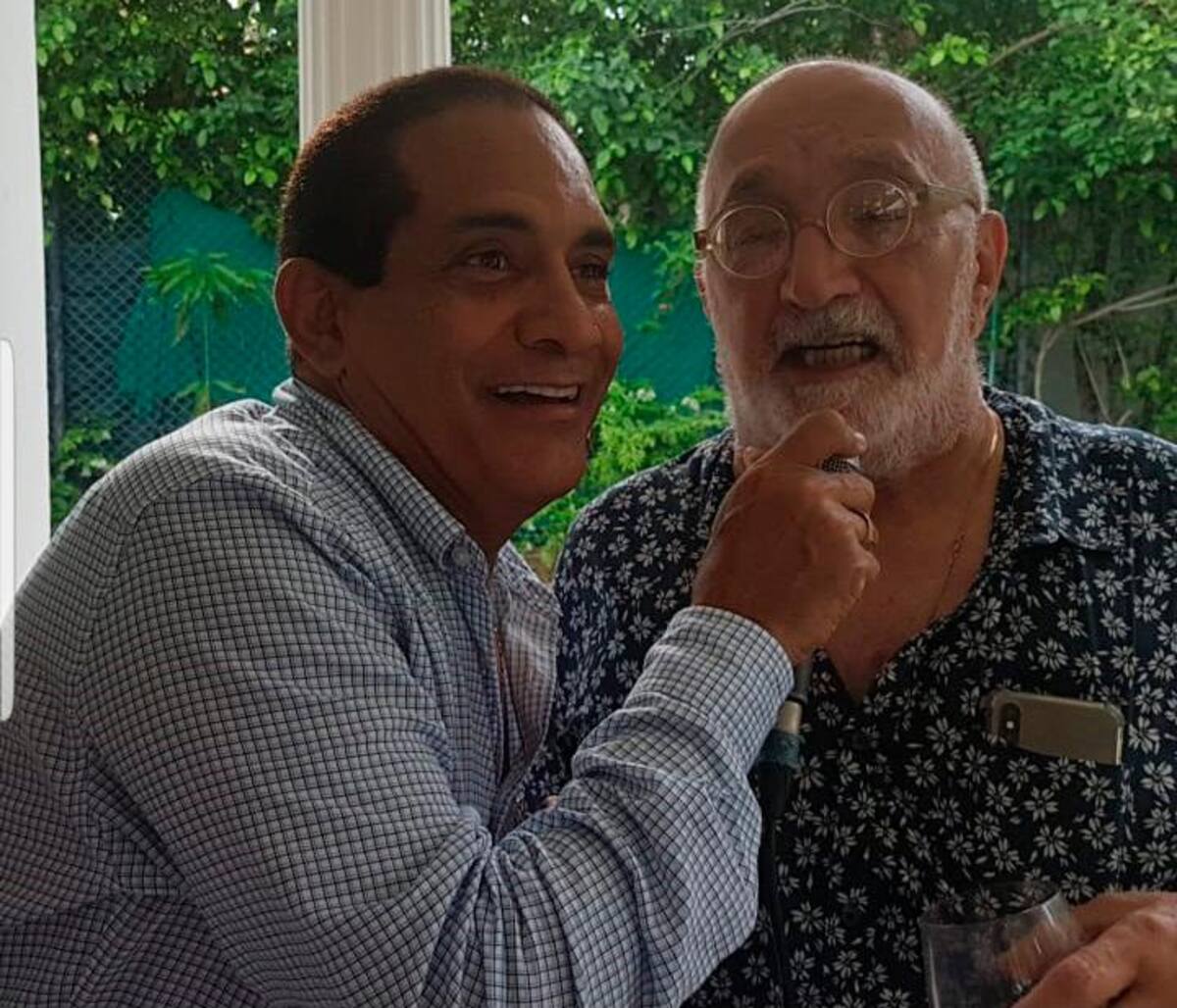 El compositor Rafa Manjarrez y el reconocido periodista Juan Gossaín, se encontraron en Cartagena.