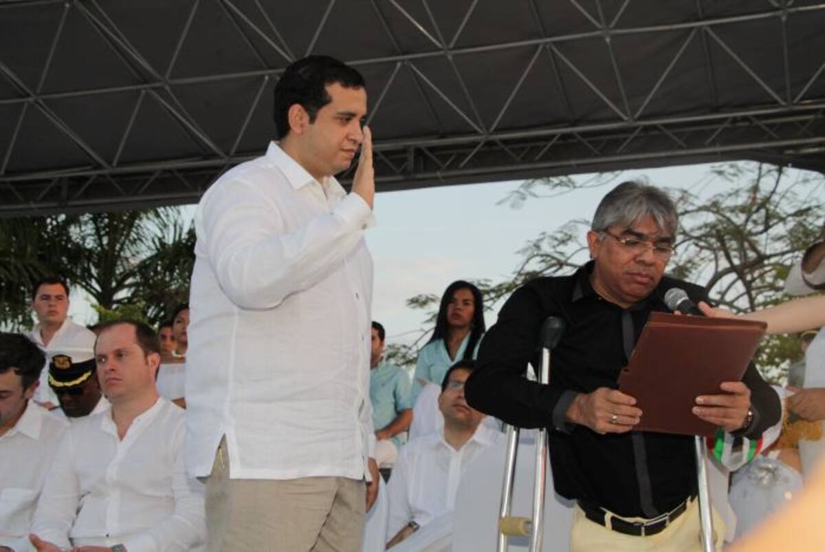En la Plaza Cultural de Majagual se cumplió la posesión del nuevo alcalde de Sincelejo, Jacobo Quessep Espinosa. MANUEL SANTIAGO PÉREZ/EL UNIVERSAL/