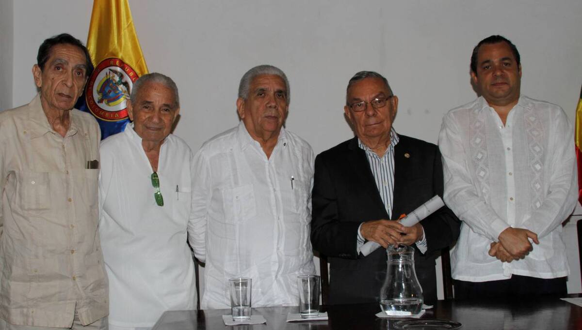 Edilberto De La Espriella, Uriel Mathieu Fortich, Darío Morón, Libardo Diago y Hernán Urbina. Maruja Parra/El Universal/
