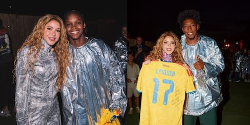 Johan Mojica y Linda Caicedo acompañaron a Shakira en concierto en España