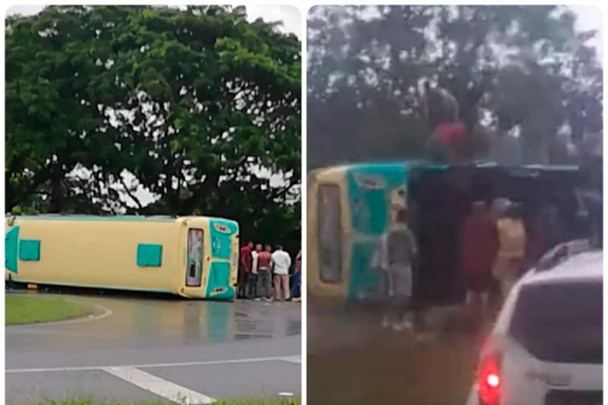 Video: ¿Exceso de velocidad? Buseta se volcó entre Bayunca y Cartagena