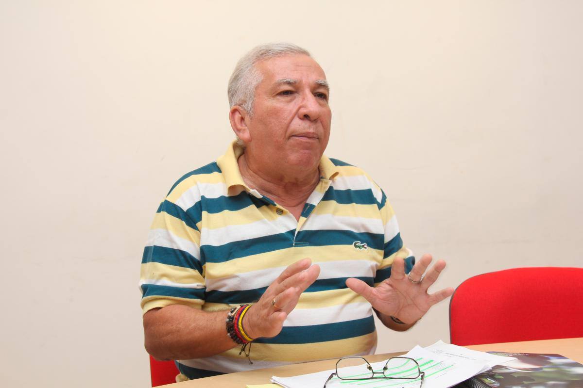 Jaime Vélez Martínez, presidente de la nueva Liga de Tiro Deportivo de Bolívar, durante su visita a El Universal.//kailline Giraldo-el universal.