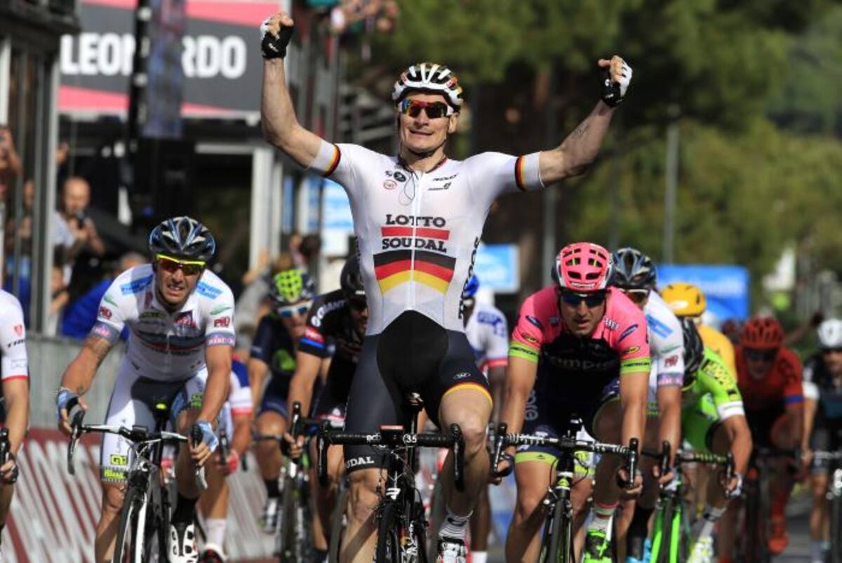 Andre Greipel celebra su victoria. AFP LUK BENIES
