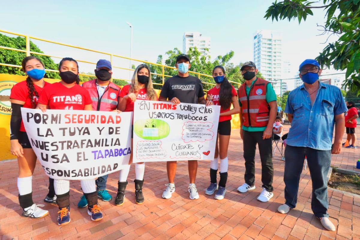 Club Titans promociona el uso del tapabocas en el deporte local