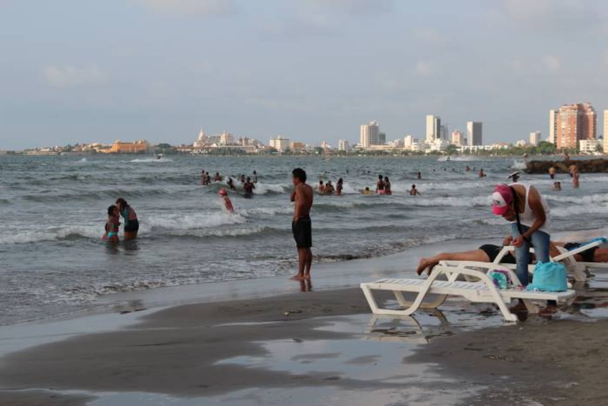 Las playas de Cartagena fueron poco concurridas durante el fin de semana. Julie Parra Benítez