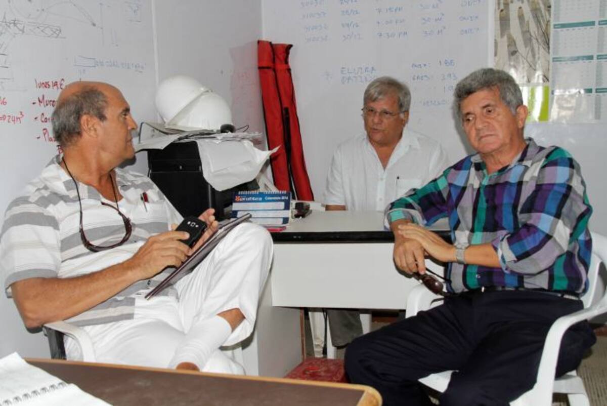 Rafael Morales, Libardo Ballesteros y Jesús Puello Chamié, miembros de la JAC de Bocagrande