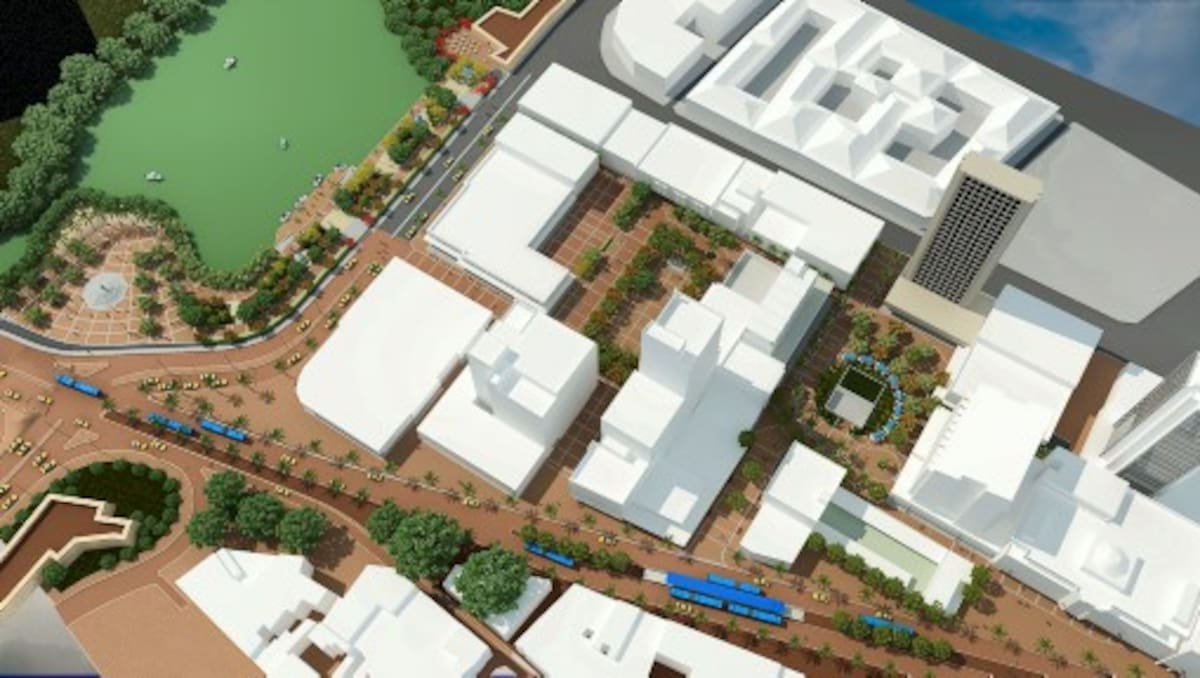 Esta imagen computarizada muestra cómo quedará la Plazoleta Olímpica una vez terminen las obras a fines de este año. CORTESÍA ALCALDÍA DE CARTAGENA