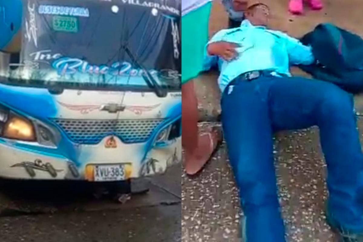 Video: Taxista golpea a pareja en moto y mujer quedó debajo de una buseta
