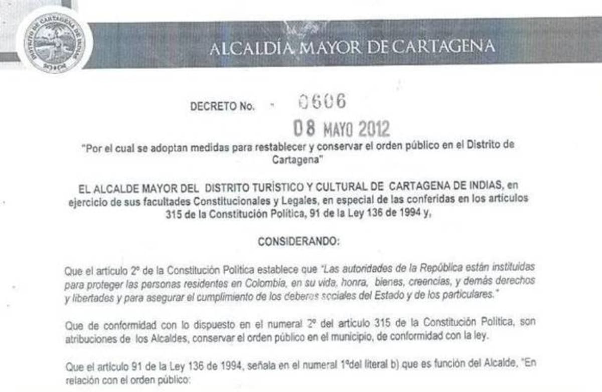 Decreto 0606 de 8 de mayo de 2012. CORTESÍA