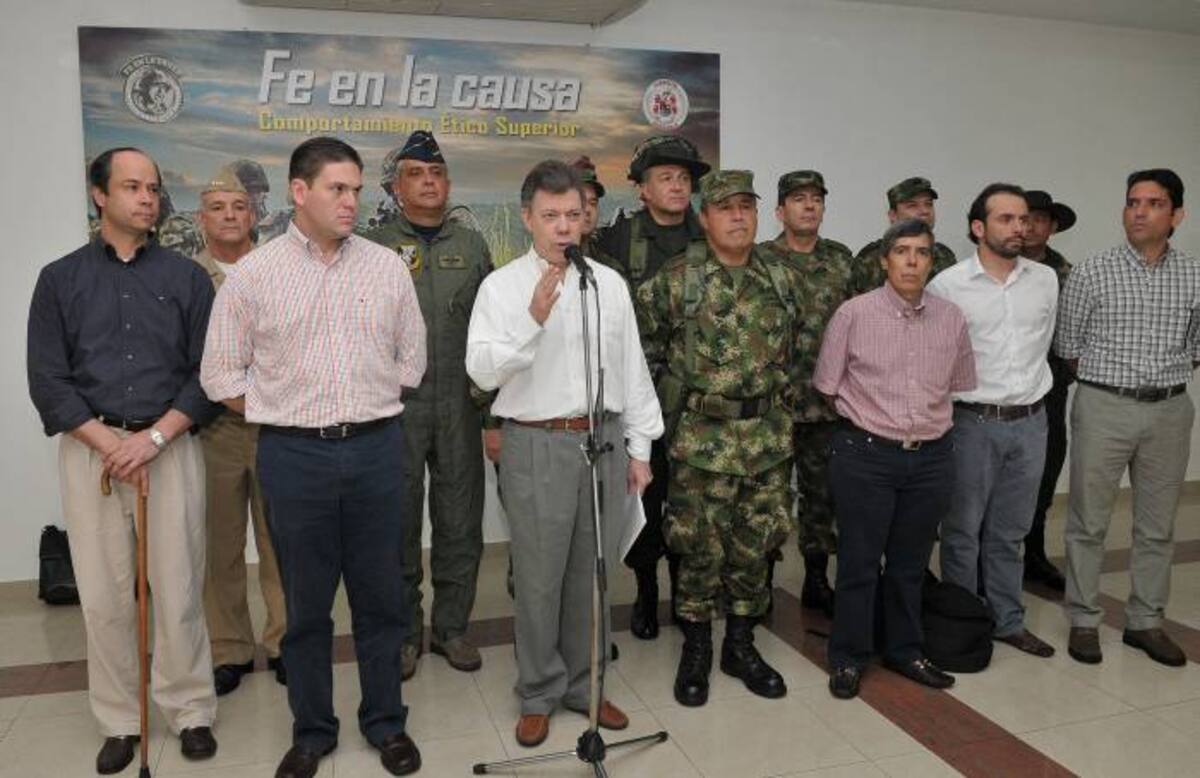 Luego del consejo de seguridad, realizado en Villavicencio, el presidente Juan Manuel Santos confirmó que fueron reportados 35 guerrilleros muertos y 3 capturas tras la operación militar adelantada en Vistahermosa, Meta. COLPRENSA