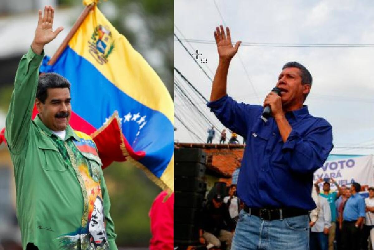 En la imagen, el presidente venezolano, Nicolás Maduro (i) y el candidato presidencial opositor, Henri Falcón. EFE