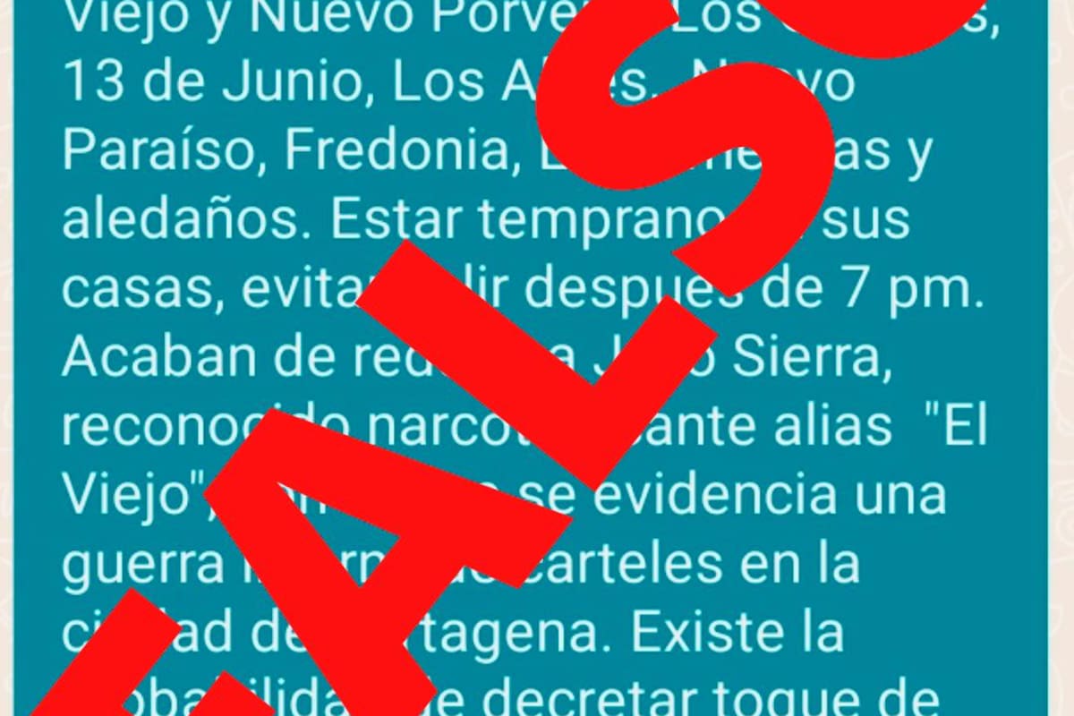Caza Fake News: Policía desmiente toque de queda en diez barrios de Cartagena