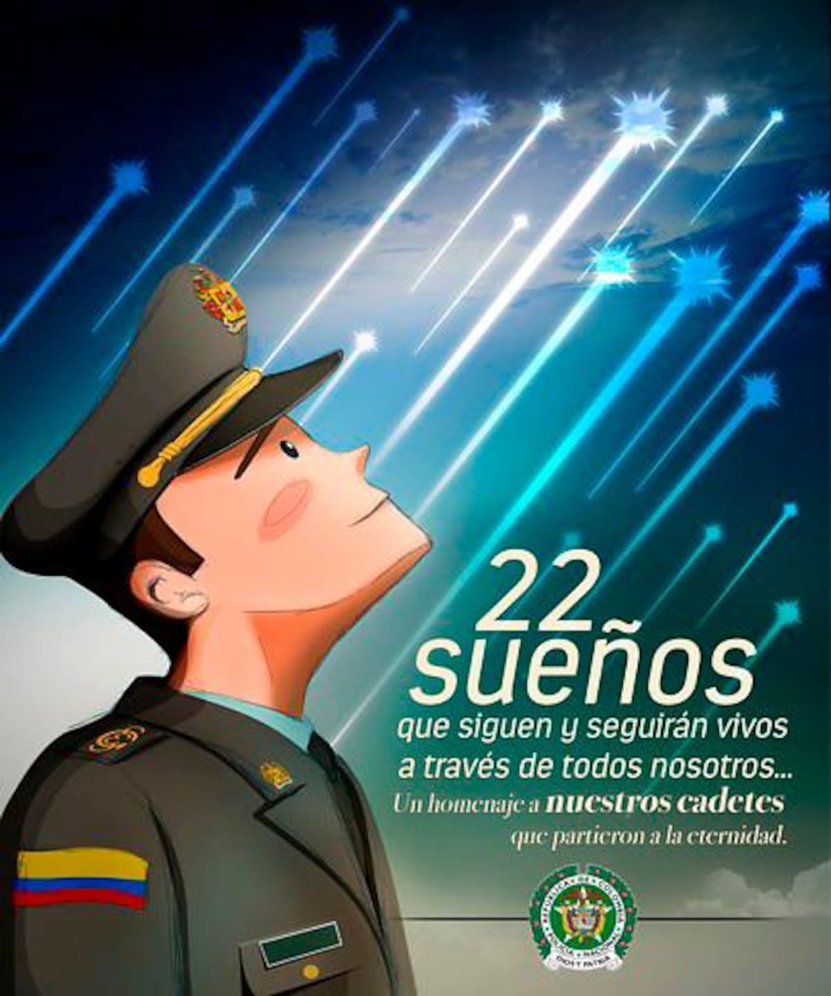 Afiche de homenaje. // Cortesía Policía.
