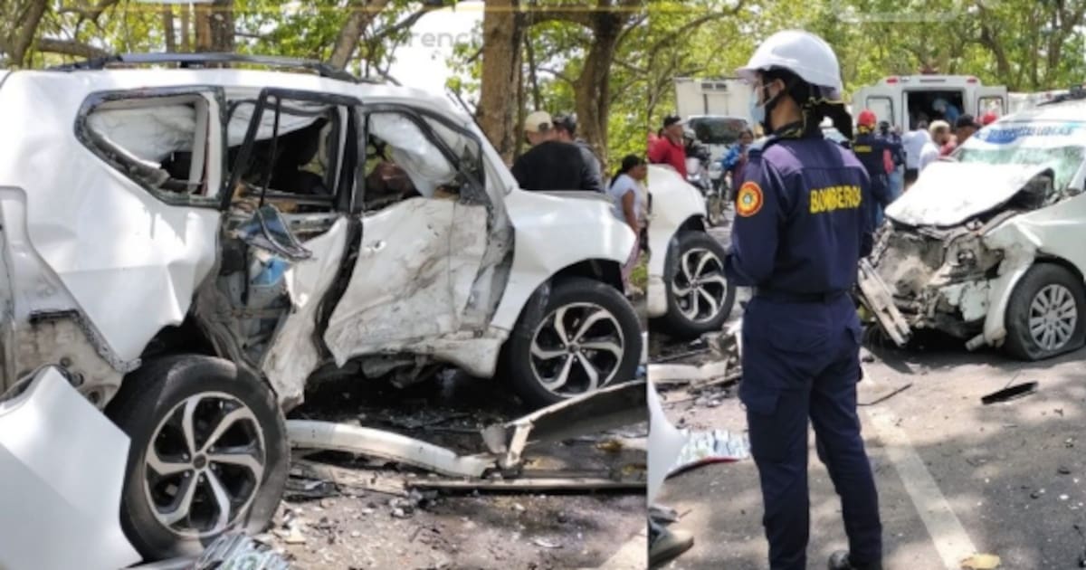 Esposos que viajaban juntos fallecen en grave choque de camioneta y buseta