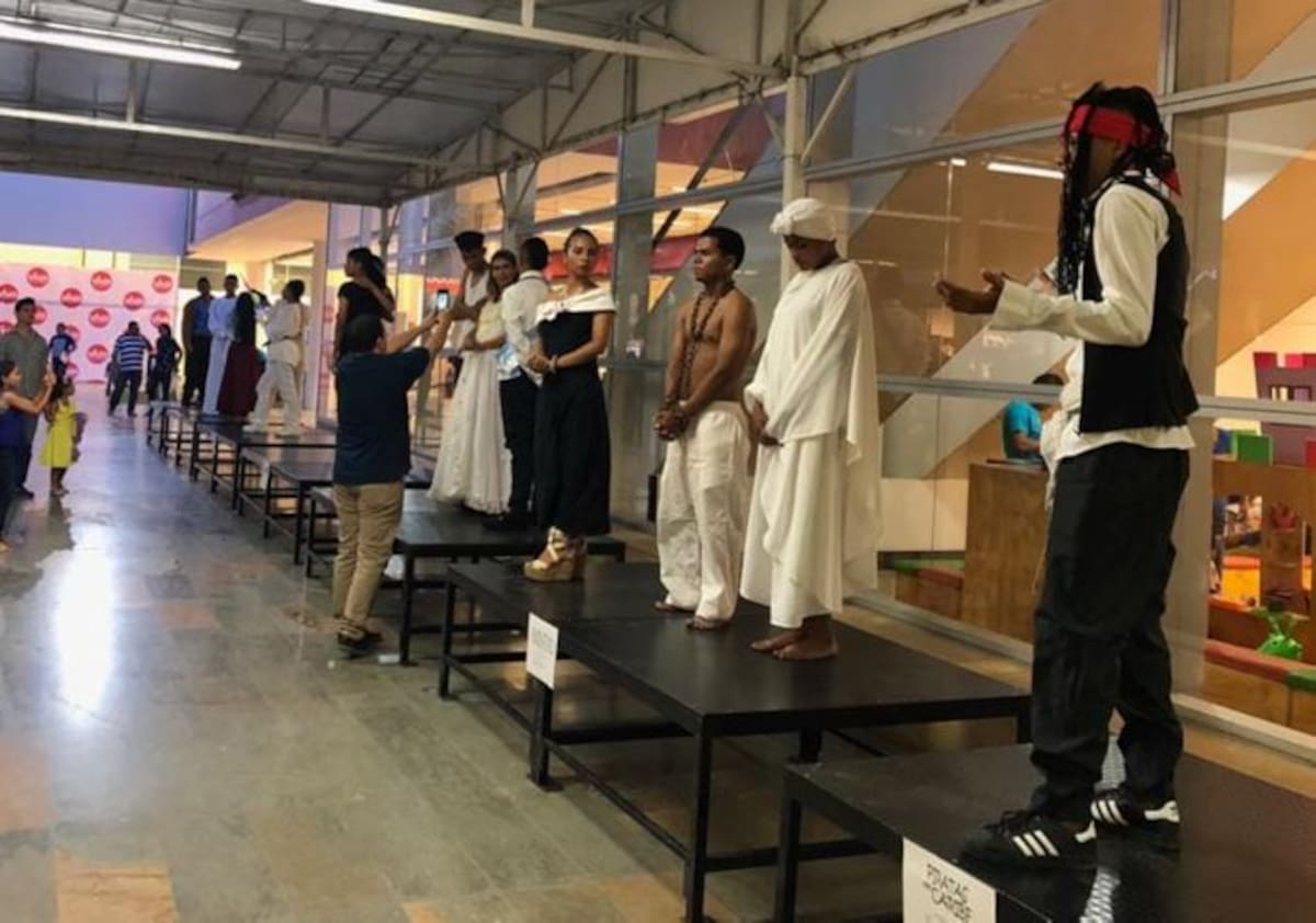 La exposición de cuadros vivos se cumplió en la tarde de ayer. CORTESÍA