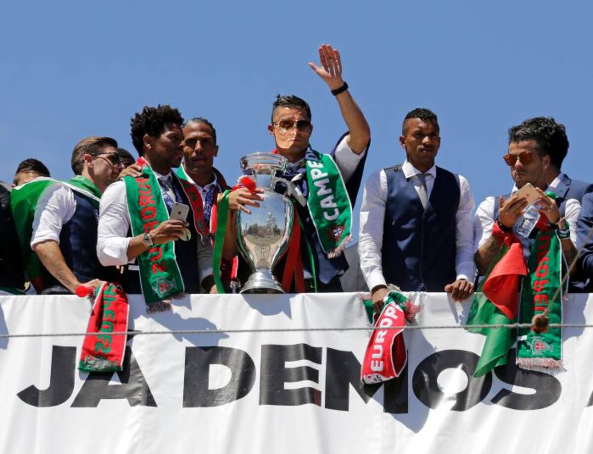 Recibimiento de la selección de fútbol de Portugal. AFP