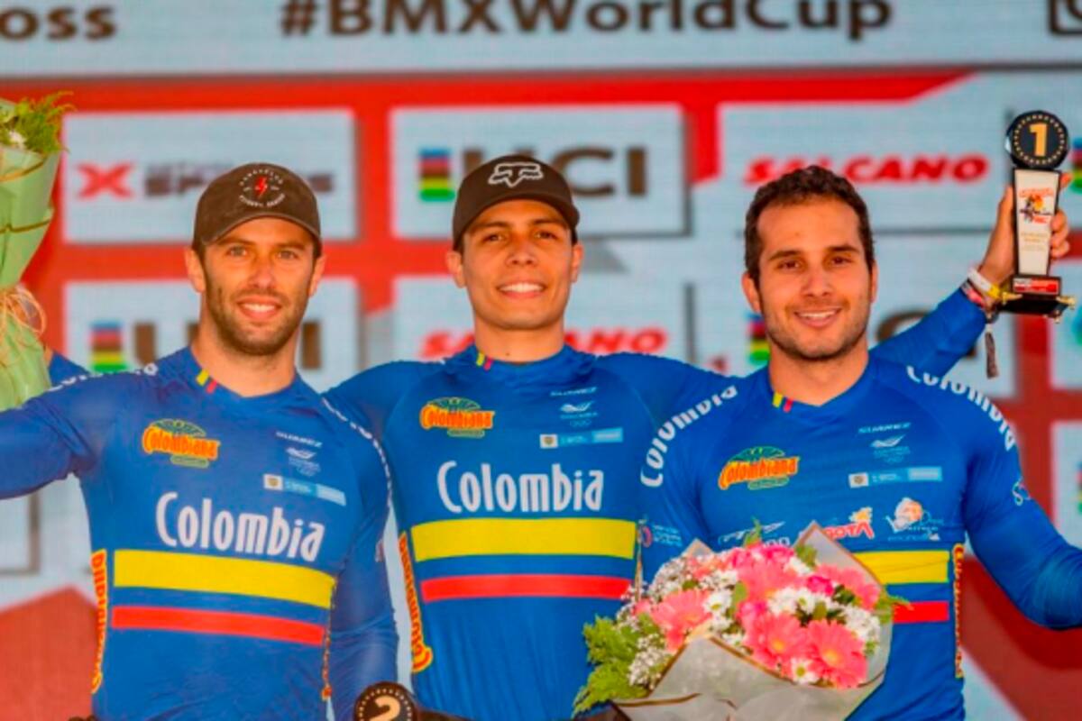 Colombia hace moñona, oro, plata y bronce, en Copa Mundo de BMX