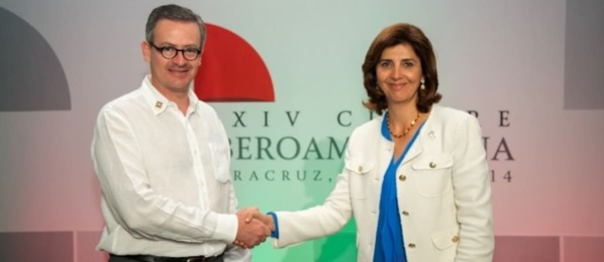 María Ángela Holguín, canciller de Colombia, y su homólogo de Costa Rica, Manuel González. COLPRENSA